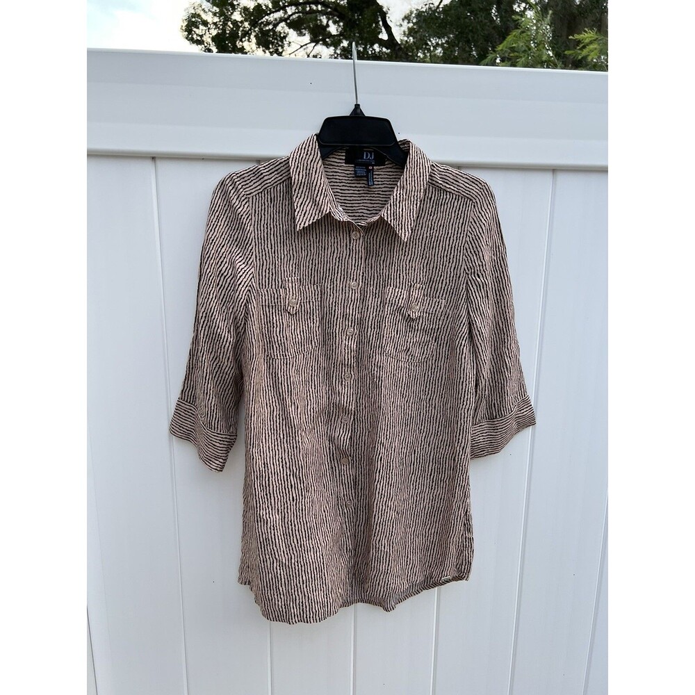 French Dressing Jeans Button Up Women's Sz 6 3/4 Sleeve